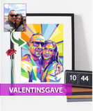 Valentinsgave - pop art tegning efter dine fotos Just Karikatur