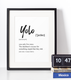 Yolo definition plakat