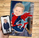Spiderman - karikaturtegning efter dine fotos - Just Karikatur
