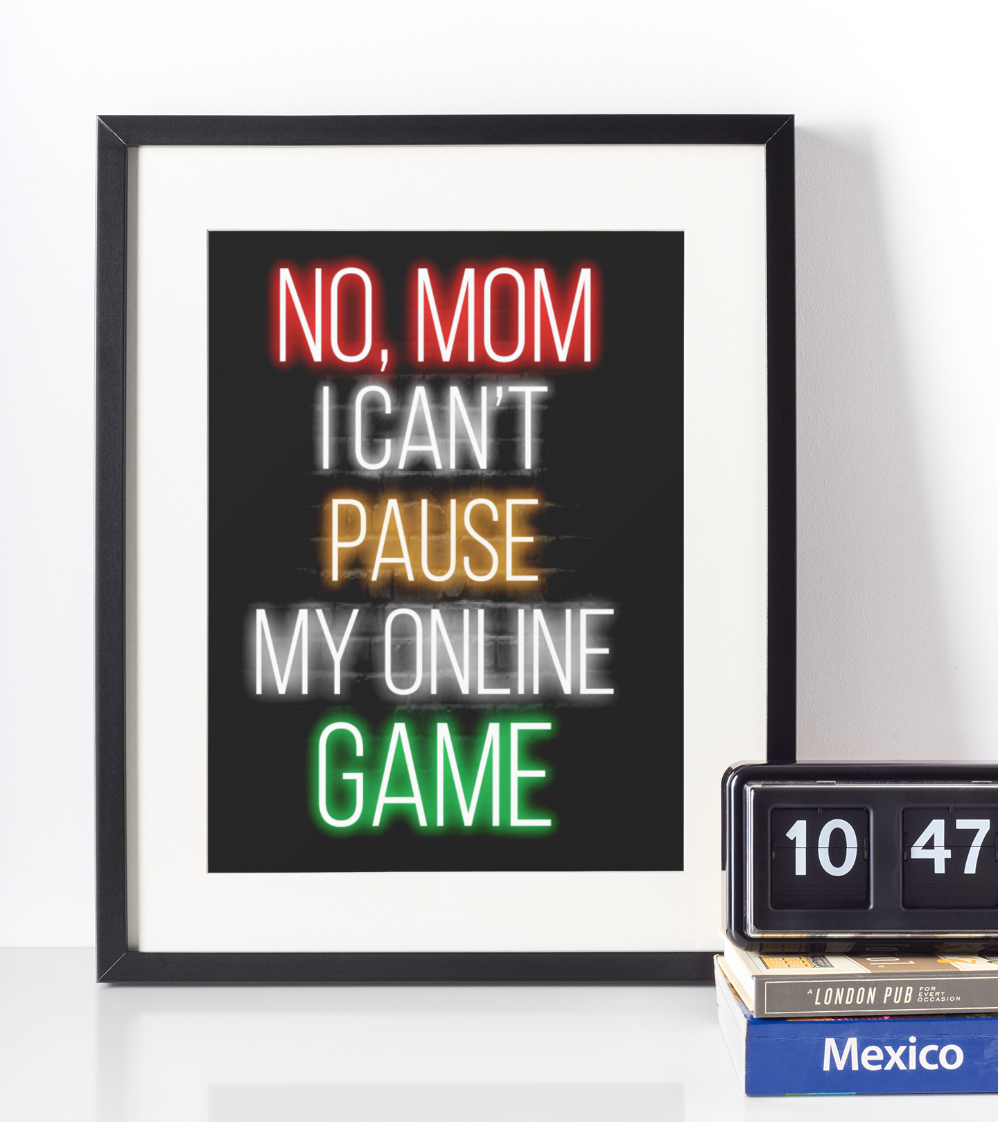 Neon Plakat - No mom